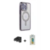 MARSİLYAN™- iPhone 14 Pro Max Kılıf Zirve Doku Prime - Siyah Polymer Nano Ekran Koruyucu + Gümüş Raze Metal Kamera Lens