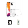 MARSİLYAN™- iPhone 14 Pro Max Kılıf Zirve Doku - Şeffaf Pasifik Cam Ekran Koruyucu + PVD Metal Kamera Lens - TU