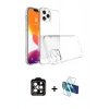 MARSİLYAN™- iPhone 14 Pro Max Kılıf Zirve Doku - Siyah 3D Antistatik Cam Ekran Koruyucu + Turuncu PVD Metal Kamera Lens
