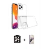MARSİLYAN™- iPhone 14 Pro Max Kılıf Zirve Doku - Siyah Bilvis 3D Mat Cam Ekran Koruyucu + PVD Metal Kamera Lens - TU