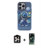 MARSİLYAN™- iPhone 14 Pro Max Kılıf Zirve Form Özel Seri - Şeffaf 360 Full Body Arka Koruyucu + PVD Metal Kamera Lens - TU