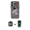 MARSİLYAN™- iPhone 14 Pro Max Kılıf Zirve Form Özel Seri - Şeffaf 360 Full Body Arka Koruyucu + PVD Metal Kamera Lens - TU