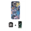 MARSİLYAN™- iPhone 14 Pro Max Kılıf Zirve Form Özel Seri - Şeffaf 360 Full Body Arka Koruyucu + PVD Metal Kamera Lens - TU