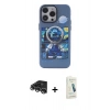 MARSİLYAN™- iPhone 14 Pro Max Kılıf Zirve Form Özel Seri - Şeffaf Pasifik Cam Ekran Koruyucu + Gümüş Raze Metal Kamera Lens