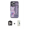 MARSİLYAN™- iPhone 14 Pro Max Kılıf Zirve Form Özel Seri - Şeffaf Pasifik Cam Ekran Koruyucu + PVD Metal Kamera Lens - TU