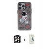 MARSİLYAN™- iPhone 14 Pro Max Kılıf Zirve Form Özel Seri - Şeffaf Pasifik Cam Ekran Koruyucu + PVD Metal Kamera Lens - TU