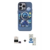 MARSİLYAN™- iPhone 14 Pro Max Kılıf Zirve Form Özel Seri - Şeffaf Royal Nano Ekran Koruyucu + Gold Bilvis Titan Kamera Lens