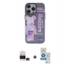 MARSİLYAN™- iPhone 14 Pro Max Kılıf Zirve Form Özel Seri - Şeffaf Royal Nano Ekran Koruyucu + Gold Bilvis Titan Kamera Lens