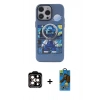 MARSİLYAN™- iPhone 14 Pro Max Kılıf Zirve Form Özel Seri - Siyah 18D Cam Ekran Koruyucu + PVD Metal Kamera Lens - TU