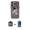 MARSİLYAN™- iPhone 14 Pro Max Kılıf Zirve Form Özel Seri - Siyah 18D Cam Ekran Koruyucu + PVD Metal Kamera Lens - TU
