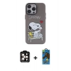 MARSİLYAN™- iPhone 14 Pro Max Kılıf Zirve Form Özel Seri - Siyah 18D Cam Ekran Koruyucu + PVD Metal Kamera Lens - TU