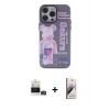 MARSİLYAN™- iPhone 14 Pro Max Kılıf Zirve Form Özel Seri - Siyah Bilvis 3D Mat Cam Ekran Koruyucu + Gold Bilvis Titan Kamera Lens