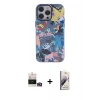 MARSİLYAN™- iPhone 14 Pro Max Kılıf Zirve Form Özel Seri - Siyah Bilvis 3D Mat Cam Ekran Koruyucu + Gold Bilvis Titan Kamera Lens