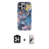 MARSİLYAN™- iPhone 14 Pro Max Kılıf Zirve Form Özel Seri - Siyah Bilvis 3D Mat Cam Ekran Koruyucu + PVD Metal Kamera Lens - TU