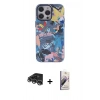 MARSİLYAN™- iPhone 14 Pro Max Kılıf Zirve Form Özel Seri - Siyah Bilvis 3D Mat Cam Ekran Koruyucu + Raze Metal Kamera Lens - GS