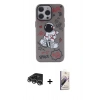 MARSİLYAN™- iPhone 14 Pro Max Kılıf Zirve Form Özel Seri - Siyah Bilvis 3D Mat Cam Ekran Koruyucu + Raze Metal Kamera Lens - GS