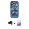 MARSİLYAN™- iPhone 14 Pro Max Kılıf Zirve Form Özel Seri - Siyah Bilvis 5in1 5D Magic Hayalet Cam Ekran Koruyucu + Gold Raze Metal Kamera Lens