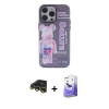 MARSİLYAN™- iPhone 14 Pro Max Kılıf Zirve Form Özel Seri - Siyah Bilvis 5in1 5D Magic Hayalet Cam Ekran Koruyucu + Gold Raze Metal Kamera Lens