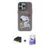 MARSİLYAN™- iPhone 14 Pro Max Kılıf Zirve Form Özel Seri - Siyah Bilvis 5in1 5D Magic Hayalet Cam Ekran Koruyucu + Gold Raze Metal Kamera Lens