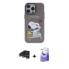 MARSİLYAN™- iPhone 14 Pro Max Kılıf Zirve Form Özel Seri - Siyah Bilvis 5in1 5D Magic Hayalet Cam Ekran Koruyucu + Gümüş Raze Metal Kamera Lens