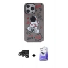 MARSİLYAN™- iPhone 14 Pro Max Kılıf Zirve Form Özel Seri - Siyah Bilvis 5in1 5D Magic Hayalet Cam Ekran Koruyucu + Gümüş Raze Metal Kamera Lens