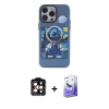 MARSİLYAN™- iPhone 14 Pro Max Kılıf Zirve Form Özel Seri - Siyah Bilvis 5in1 5D Magic Hayalet Cam Ekran Koruyucu + PVD Metal Kamera Lens - TU