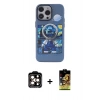 MARSİLYAN™- iPhone 14 Pro Max Kılıf Zirve Form Özel Seri - Siyah Buffer Cam Ekran Koruyucu + PVD Metal Kamera Lens - TU