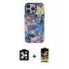 MARSİLYAN™- iPhone 14 Pro Max Kılıf Zirve Form Özel Seri - Siyah Buffer Cam Ekran Koruyucu + PVD Metal Kamera Lens - TU
