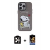 MARSİLYAN™- iPhone 14 Pro Max Kılıf Zirve Form Özel Seri - Siyah Buffer Hayalet Cam Ekran Koruyucu + PVD Metal Kamera Lens - TU