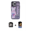 MARSİLYAN™- iPhone 14 Pro Max Kılıf Zirve Form Özel Seri - Siyah Buffer Hayalet Cam Ekran Koruyucu + PVD Metal Kamera Lens - TU