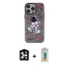 MARSİLYAN™- iPhone 14 Pro Max Kılıf Zirve Form Özel Seri - Siyah Polymer Nano Ekran Koruyucu + Turuncu PVD Metal Kamera Lens