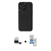 MARSİLYAN™- iPhone 14 Pro Max Kılıf Zirve Işık Serisi - Şeffaf Royal Nano Ekran Koruyucu + Bilvis Titan Kamera Lens - DNMR