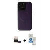 MARSİLYAN™- iPhone 14 Pro Max Kılıf Zirve Işık Serisi - Şeffaf Royal Nano Ekran Koruyucu + Siyah Bilvis Titan Kamera Lens