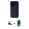 MARSİLYAN™- iPhone 14 Pro Max Kılıf Zirve Işık Serisi - Siyah 18D Cam Ekran Koruyucu + Bilvis Titan Kamera Lens - GD