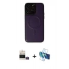 MARSİLYAN™- iPhone 14 Pro Max Kılıf Zirve Işık Serisi - Siyah 3D Antistatik Cam Ekran Koruyucu + Bilvis Titan Kamera Lens - GD