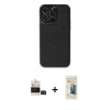 MARSİLYAN™- iPhone 14 Pro Max Kılıf Zirve Işık Serisi - Siyah 6D Mat Seramik Hayalet Nano Ekran Koruyucu + Bilvis Titan Kamera Lens - SH