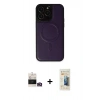 MARSİLYAN™- iPhone 14 Pro Max Kılıf Zirve Işık Serisi - Siyah 6D Mat Seramik Hayalet Nano Ekran Koruyucu + Bilvis Titan Kamera Lens - GD