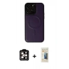 MARSİLYAN™- iPhone 14 Pro Max Kılıf Zirve Işık Serisi - Siyah 6D Mat Seramik Hayalet Nano Ekran Koruyucu + PVD Metal Kamera Lens - TU