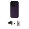 MARSİLYAN™- iPhone 14 Pro Max Kılıf Zirve Işık Serisi - Siyah Bilvis 3D Mat Cam Ekran Koruyucu + Raze Metal Kamera Lens - GD