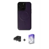 MARSİLYAN™- iPhone 14 Pro Max Kılıf Zirve Işık Serisi - Siyah Bilvis 5in1 3D Magic Cam Ekran Koruyucu + Raze Metal Kamera Lens - GS