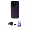 MARSİLYAN™- iPhone 14 Pro Max Kılıf Zirve Işık Serisi - Siyah Bilvis 5in1 5D Magic Hayalet Cam Ekran Koruyucu + Raze Metal Kamera Lens - GD