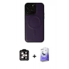 MARSİLYAN™- iPhone 14 Pro Max Kılıf Zirve Işık Serisi - Siyah Bilvis 5in1 5D Magic Hayalet Cam Ekran Koruyucu + PVD Metal Kamera Lens - TU