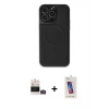 MARSİLYAN™- iPhone 14 Pro Max Kılıf Zirve Işık Serisi - Siyah Joko 5D Cam + Bilvis Titan Kamera Lens - GD