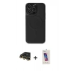 MARSİLYAN™- iPhone 14 Pro Max Kılıf Zirve Işık Serisi - Siyah Joko 5D Cam + Raze Metal Kamera Lens - GD