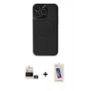 MARSİLYAN™- iPhone 14 Pro Max Kılıf Zirve Işık Serisi - Siyah Joko 5D Cam + Bilvis Titan Kamera Lens - GS