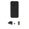 MARSİLYAN™- iPhone 14 Pro Max Kılıf Zirve Işık Serisi - Siyah Joko Magic 5D Hayalet Cam + Raze Metal Kamera Lens - GS