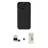 MARSİLYAN™- iPhone 14 Pro Max Kılıf Zirve Işık Serisi - Siyah Mat Seramik Nano Ekran Koruyucu + Bilvis Titan Kamera Lens - DNMR