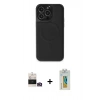 MARSİLYAN™- iPhone 14 Pro Max Kılıf Zirve Işık Serisi - Siyah Polymer Nano Ekran Koruyucu + Bilvis Titan Kamera Lens - GD