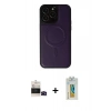 MARSİLYAN™- iPhone 14 Pro Max Kılıf Zirve Işık Serisi - Siyah Polymer Nano Ekran Koruyucu + Bilvis Titan Kamera Lens - SH
