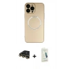 MARSİLYAN™- iPhone 14 Pro Max Kılıf Zirve Klasik Prime - Şeffaf Pasifik Cam Ekran Koruyucu + Raze Metal Kamera Lens - GD
